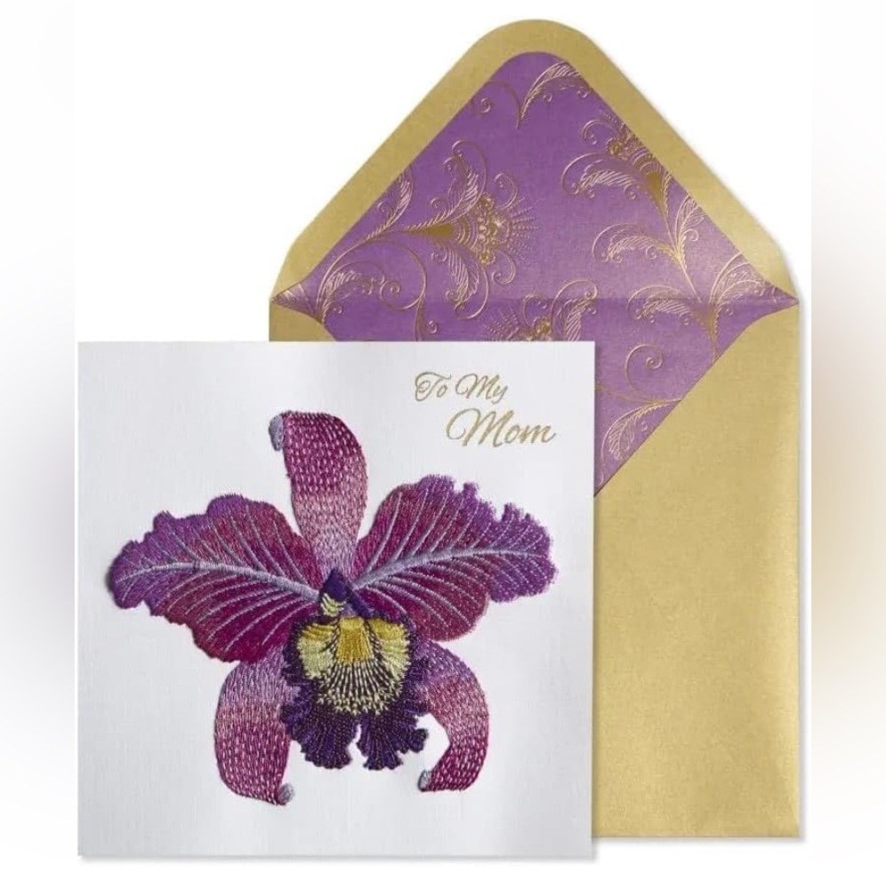NIQUEA.D Mother’s Day Card | Embroidered Orchid
